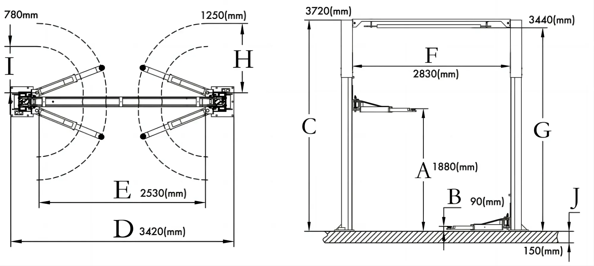 L-2C-45C  45S 45E Overall Dimension